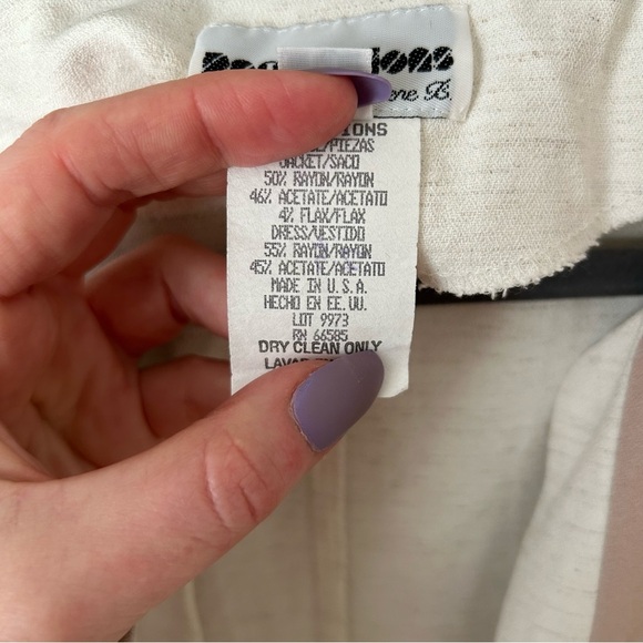 Vintage Perceptions Classy Cream Pink Button-Up Blouse Shirt Women’s Size 14 - Picture 3 of 5